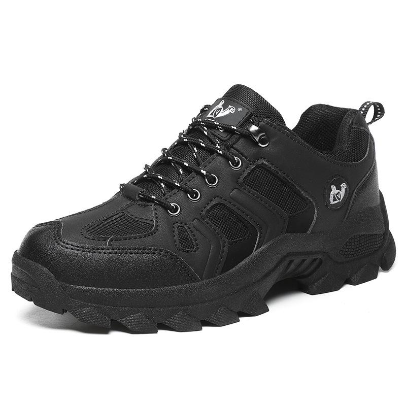 Men's Breathable Waterproof Hiking Shoes - Outdoor Non-Slip, Wear-Resistant, Thick Sole, Large Size, Plus Velvet Cotton Lining.