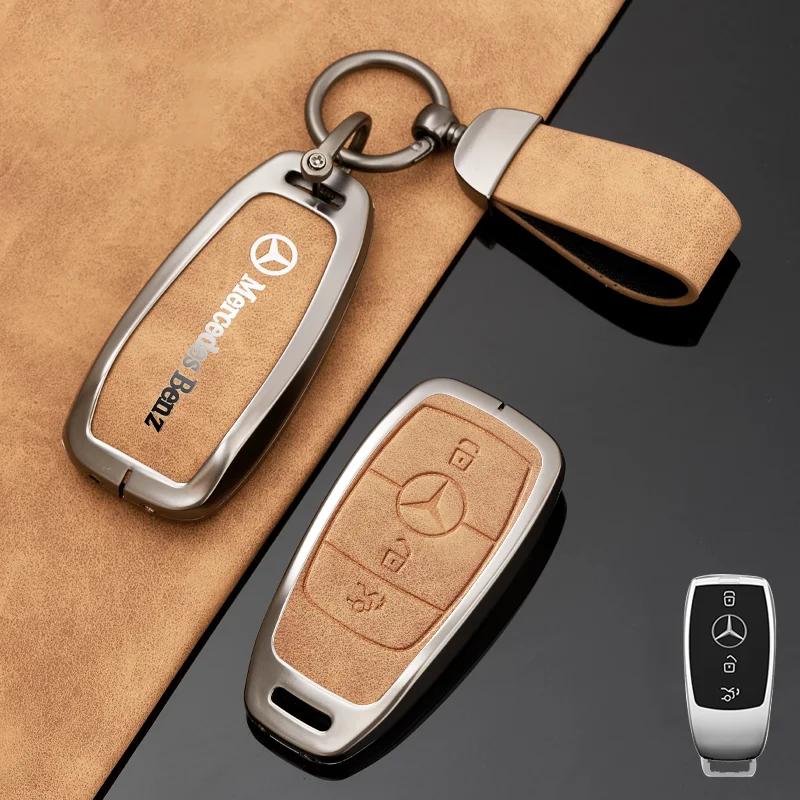 Car Sticker Car Metal Label Styling Key Case Cover Shell For Mercedes Benz A C E S G Class GLC CLE CLA GLB GLS W177 W205 W213 W2