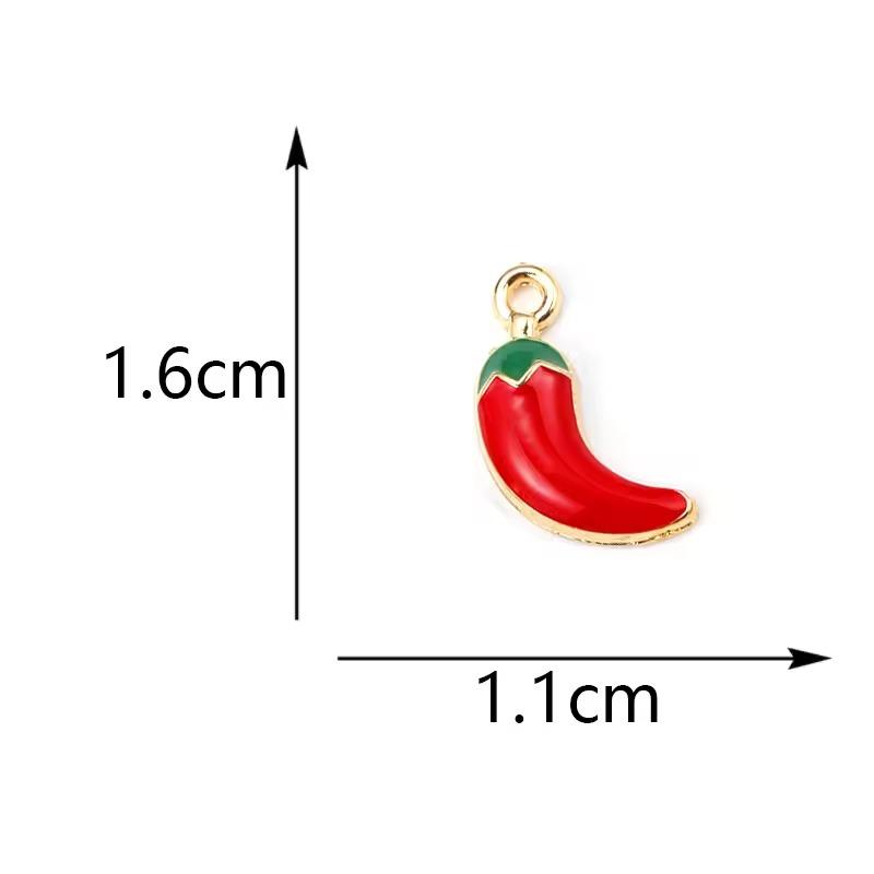20Pcs Gold Plated Red Chili Shaped Pepper Charms Pendants For Jewelry Making Diy Necklace Bracelets Earrings Accessories