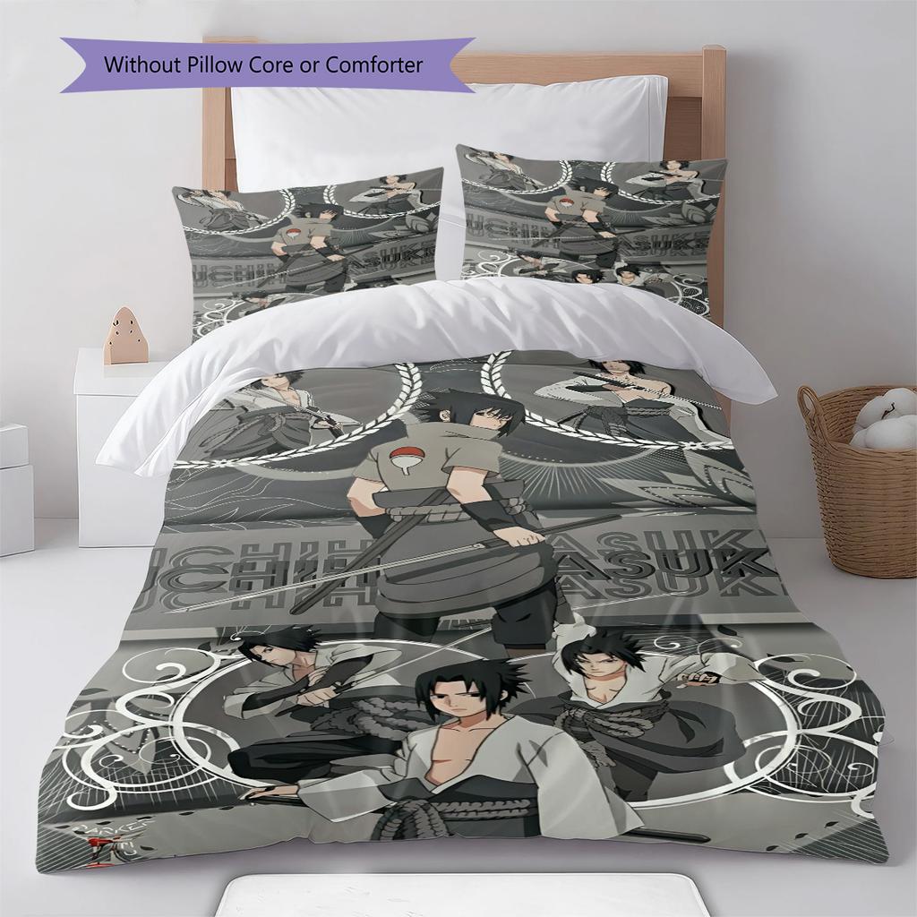 Naruto Dynamic Ninja Pose Bedding Set Anime Duvet Cover Polyester Soft Comforter Bedroom Set -QJY