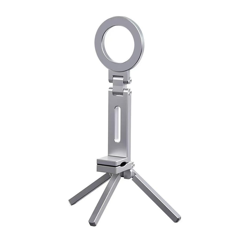 Magnetic Travel Phone Holder MagSafe Foldable 360° Rotating Clip Stand Portable Aluminum Alloy Desktop Mount for iPhone Android