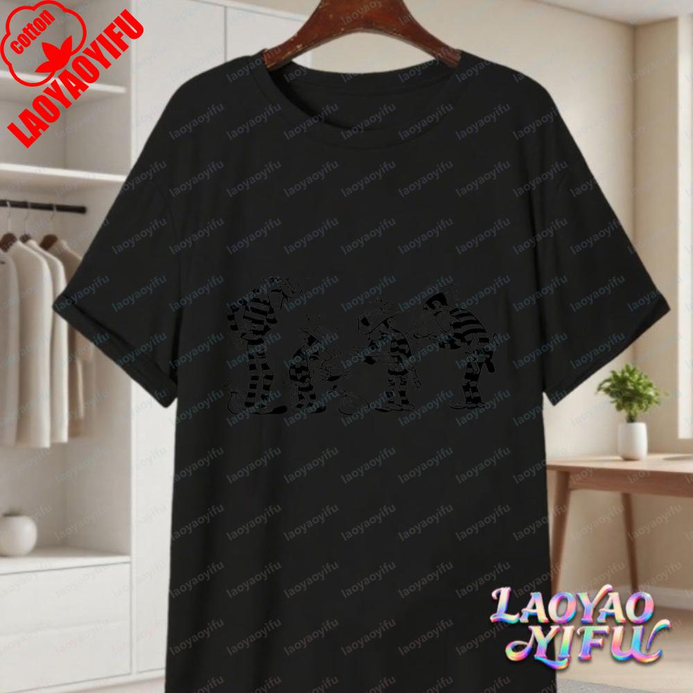Lucky Luke Vollbesetzung Druck Lässige Oberteile Verspieltes West-Cartoon Baumwoll-T-Shirt Lustiges Vintage Klassisches Anime-Shirt Trend Unisex Kleidung