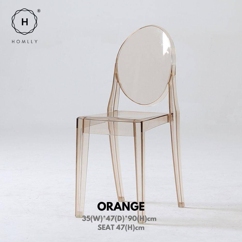 Homlly Chair Modern Acrylic Stacking Kitchen Dining Room Chair