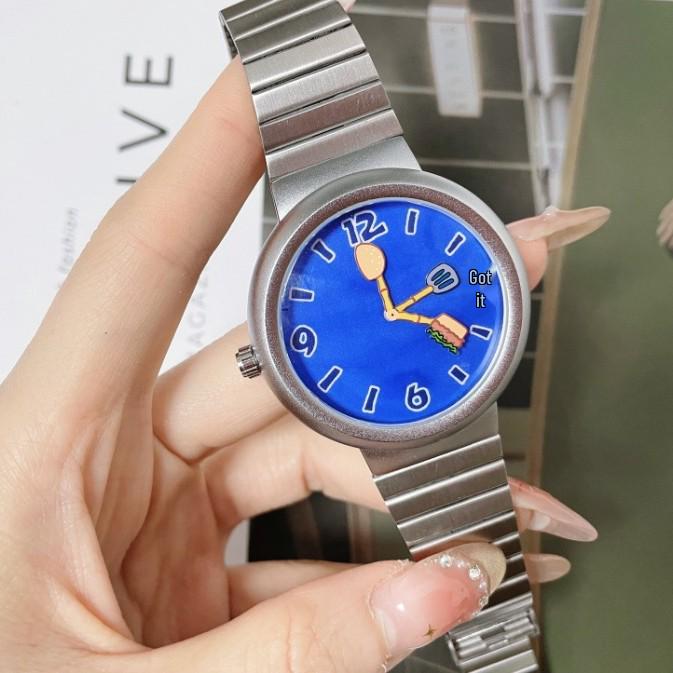 Alien Garden SpongeBob Hamburger Waterproof Couple Watch for Men and Women