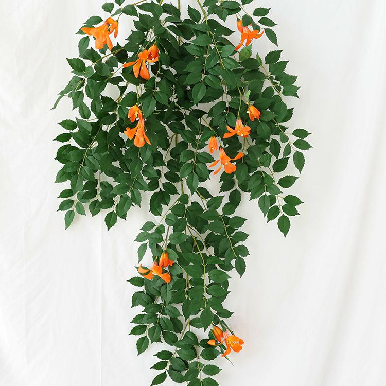 Artificial Campsis Creeper Vines for Indoor Ceiling and AC Pipe Concealment Campsis Creeper Vine