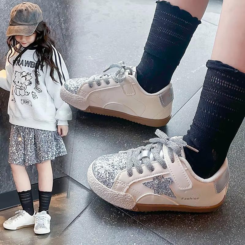Girls' Shoes Spring Casual Versatile Little Girls Star Sneakers Spring Autumn Children's Sports Kids Shoes