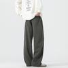 Solid color simple trendy brand versatile lyocell casual pants men's trendy brand loose wide-leg straight elastic waist long pants