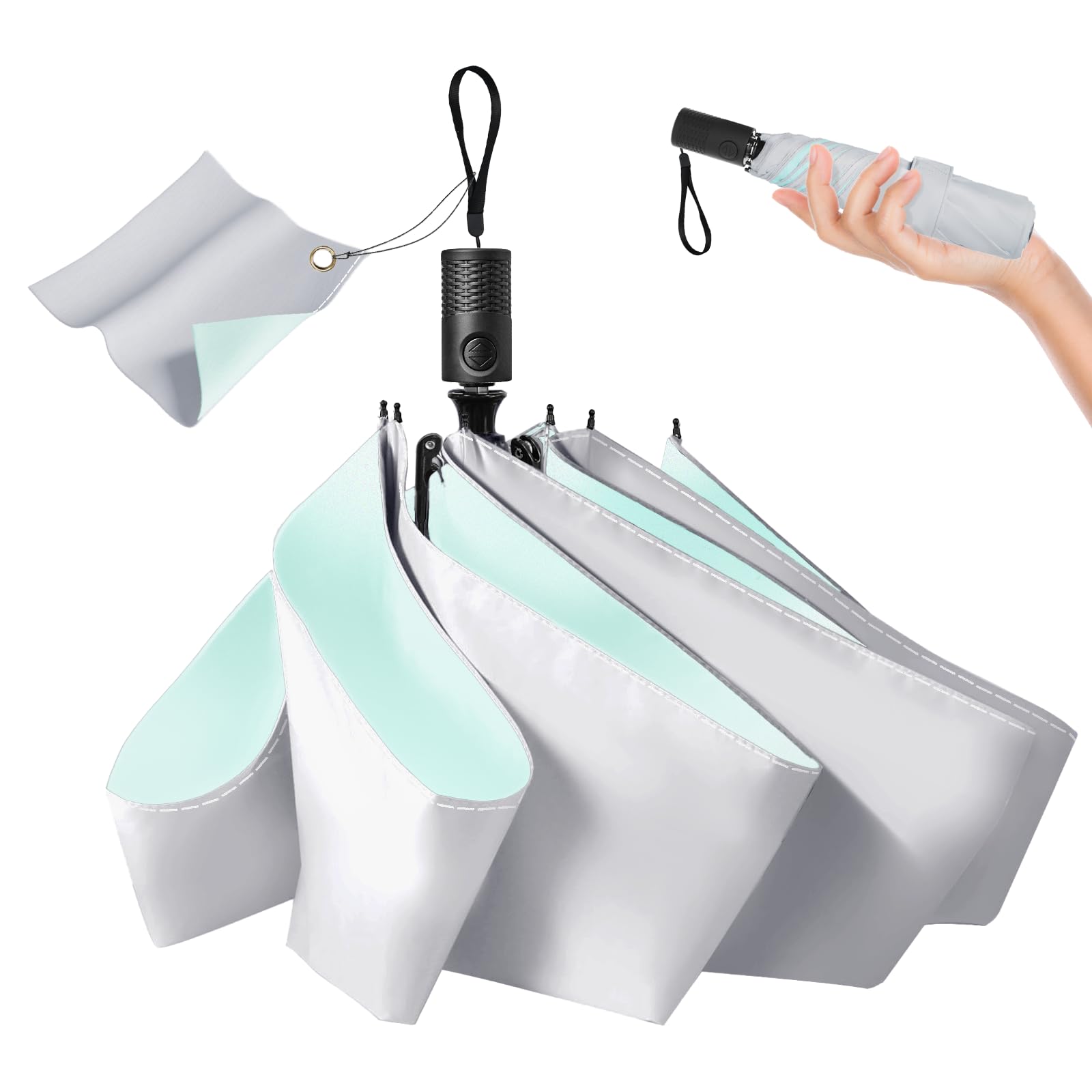 

Сиреневый УФ-зонт складной от солнца и льда, марлевый защитный для лестницы, автоматический, легкий, идеальный для мужчин и в качестве подарка, зонт, защита, серый