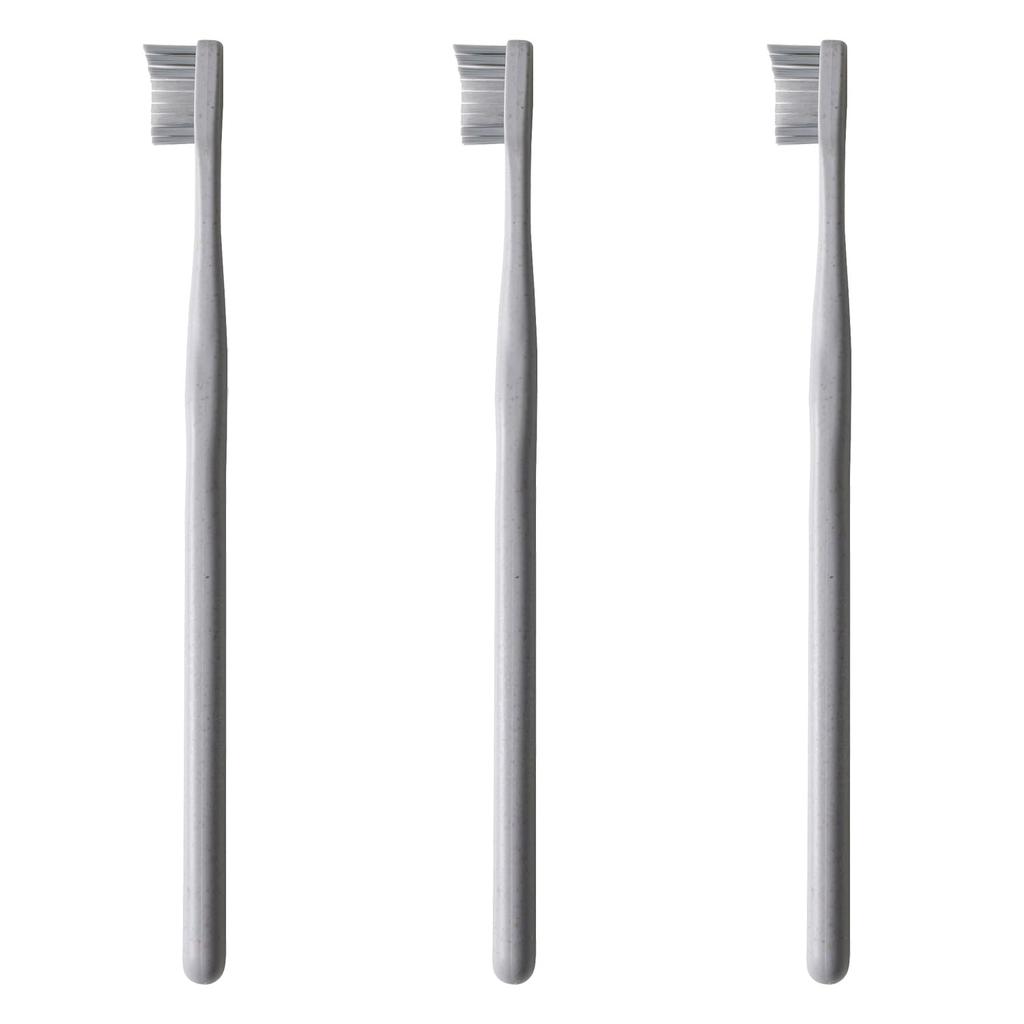 Marna Fit Zahnbürsten-Set 3-teilig Entwickelt mit einem Kieferorthopäden Schmutz vom Rücken Zahnbürste Zahnpasta R433GY (Gebogen/Grau) (entfernt Zähne)
