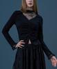 Sitipabjeu [Cp] Lace Layered V-Neck Shirred Long Sleeve T-Shirt [Black] Kcl.