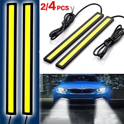 2/4 gab. 17cm universāls COB LED sloksnes automašīnas dienas gaitas miglas lukturis DRL braukšanas joslas apgaismojums, elastīga LED sloksne/ūdensizturīgs 10-16V