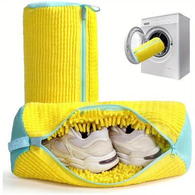 Schuhwaschbeutel Waschmaschine Wäschebeutel Mikrofaserverschluss Schuhputzbeutel Schuhwäschenetz Flauschige Fasern Sneaker