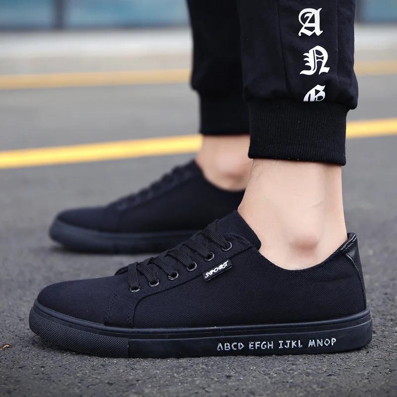Fashion Men's Skateboard Shoes Breathable Casual Shoes Korean Version Lace Up Flat Soled Fashion Trendy Man Canvas Shoes Autumn New