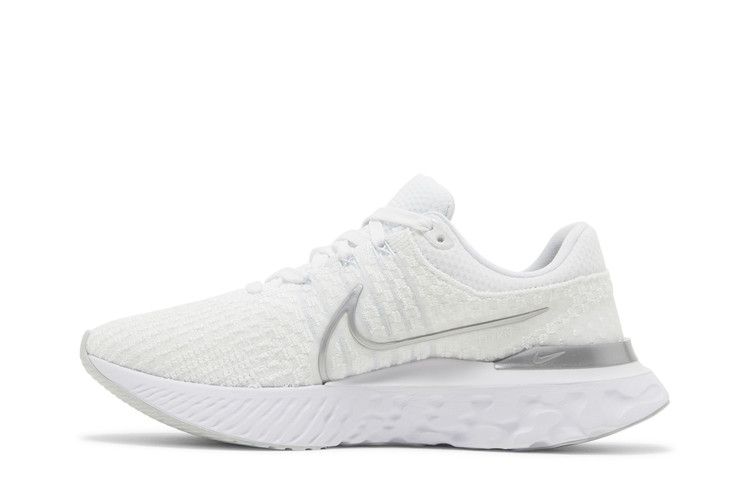Nike Wmns React Infinity Run Flyknit 3 'White Metallic Silver'