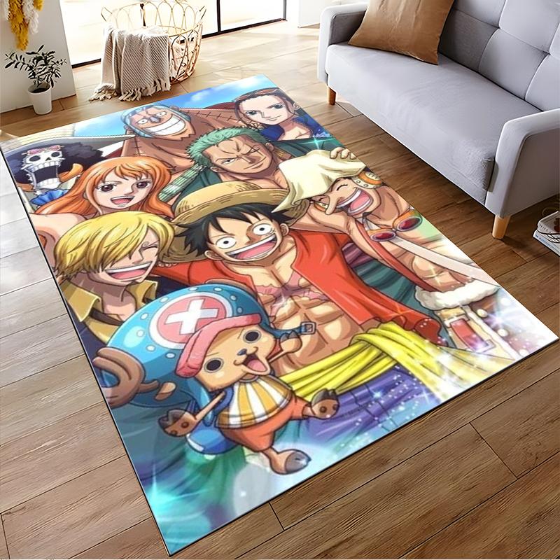 Colorful Anime-Themed Carpet with Cartoon Characters In Vibrant Scene Suitable for Use As an Anti-slip for Living Room Bedroom Sofas