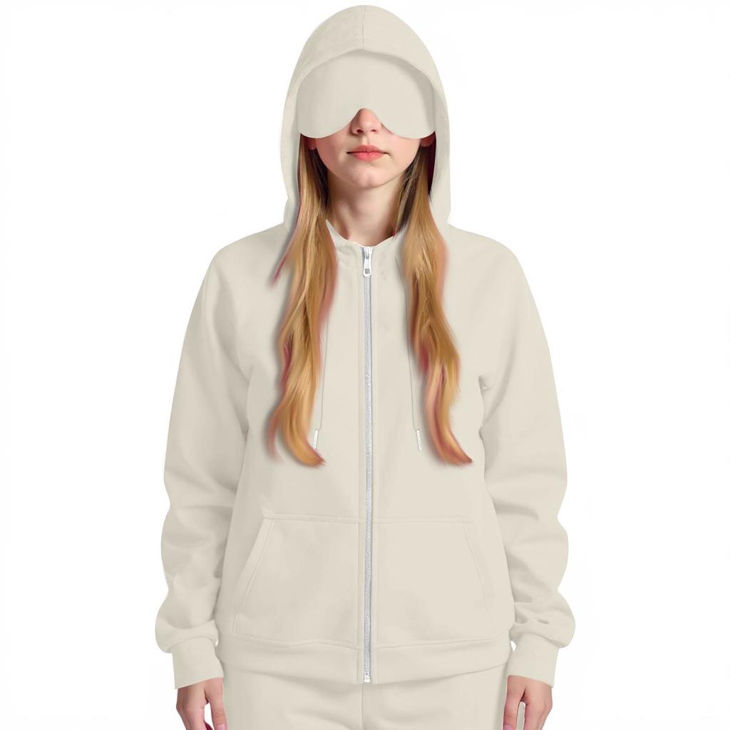 Women's And Men's Fashion Casual Sweatshirt Loose Zipper Cardigan Long Sleeve Hooded Jacket