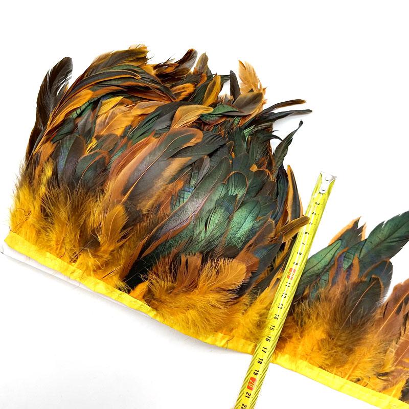 5-10Meter Natural Chicken Rooster Tail Feathers Trims Fringe Plumas Wedding Party Dress Decoration Needlework Accessories13-18cm