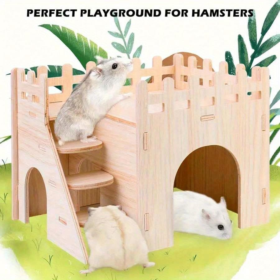 1pc Hamster Toys, Hiding House Swing Seesaw Training Toys, Suitable For Gerbils, Mice, Dwarf Hamsters