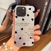 Acrylic Back TPU Bumper for Iphone Air 11 17 Pro XS Max 16 Plus 18 Pro Max 15 12 14 13 XR Heart & Text Pattern Hone Case Shockproof Cover