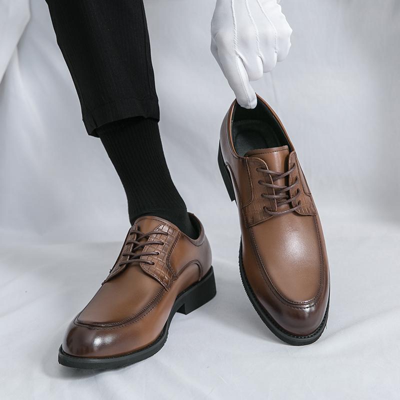 Men’s Derbys Dress Formal Business Leather Shoes Men Retro Tuxedo Wedding Blazers Saddle Casual Shoes Large Size