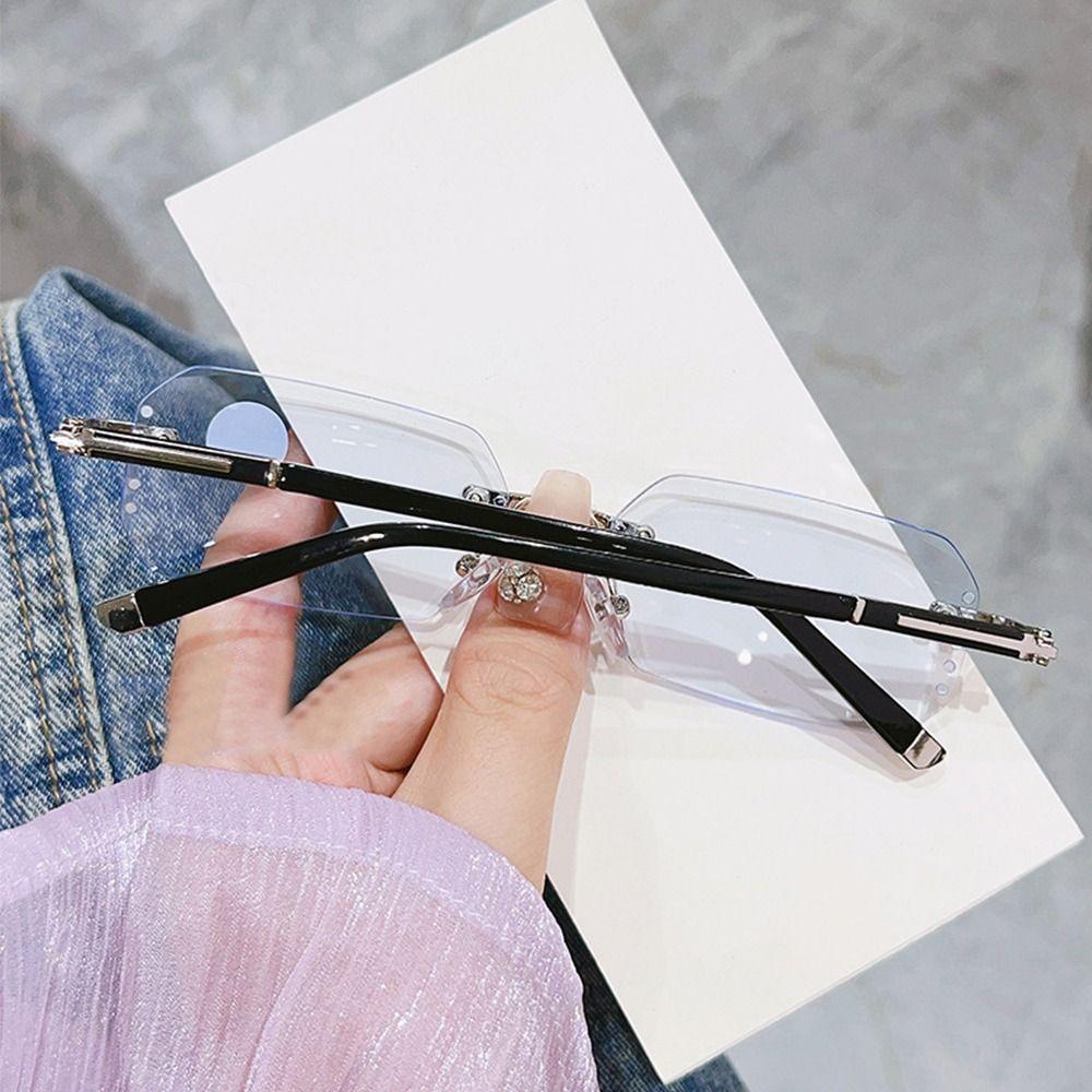Blue Ray Blocking Anti-Blue Light Reading Glasses Rimless Cut Edge Eye Protection Hyperopia Glasses Vintage Luxury