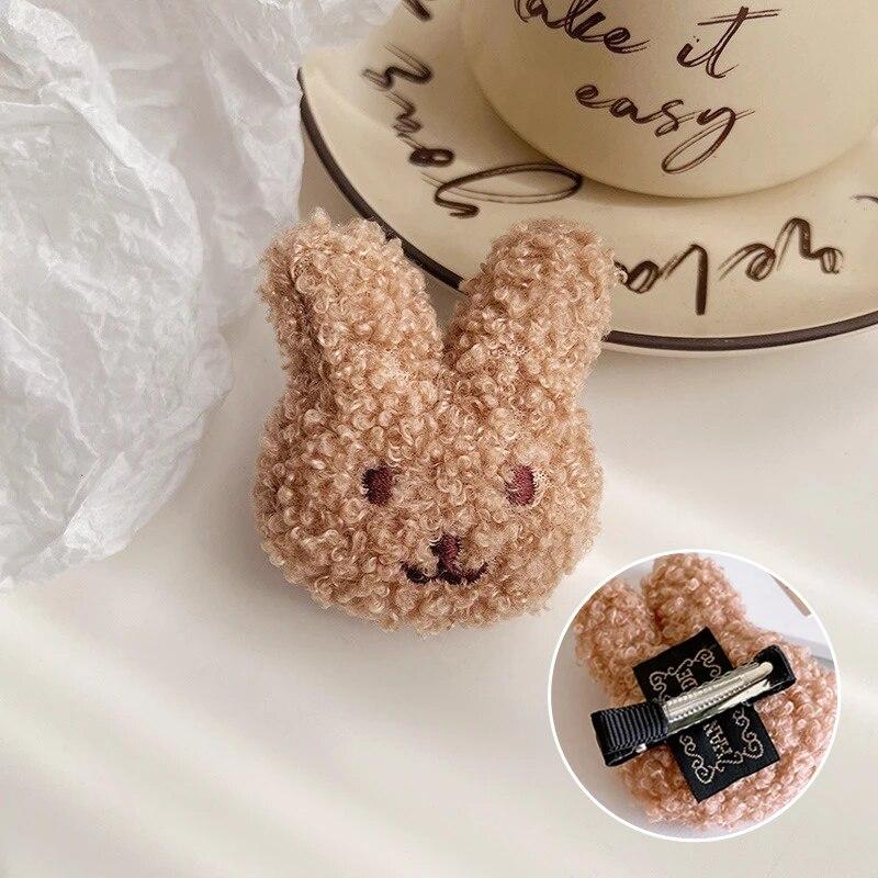 

Милая кукла из искусственного меха, заколки для волос в виде кролика, винтажные плюшевые заколки для волос, заколки в виде краба, боковые зажимы, головные уборы для женщин, детские аксессуары для волос