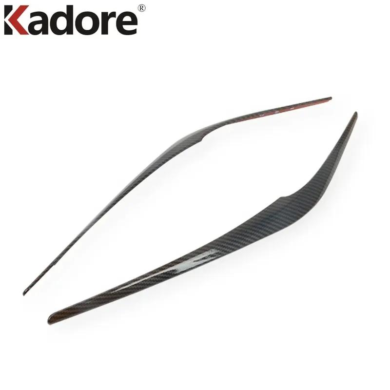 Front Head Light Lamp Eyebrow Cover Trim For Mazda CX-5 CX5 KF 2017-2024 Carbon Fiber Car Headlight Eyelid Strip Accessories