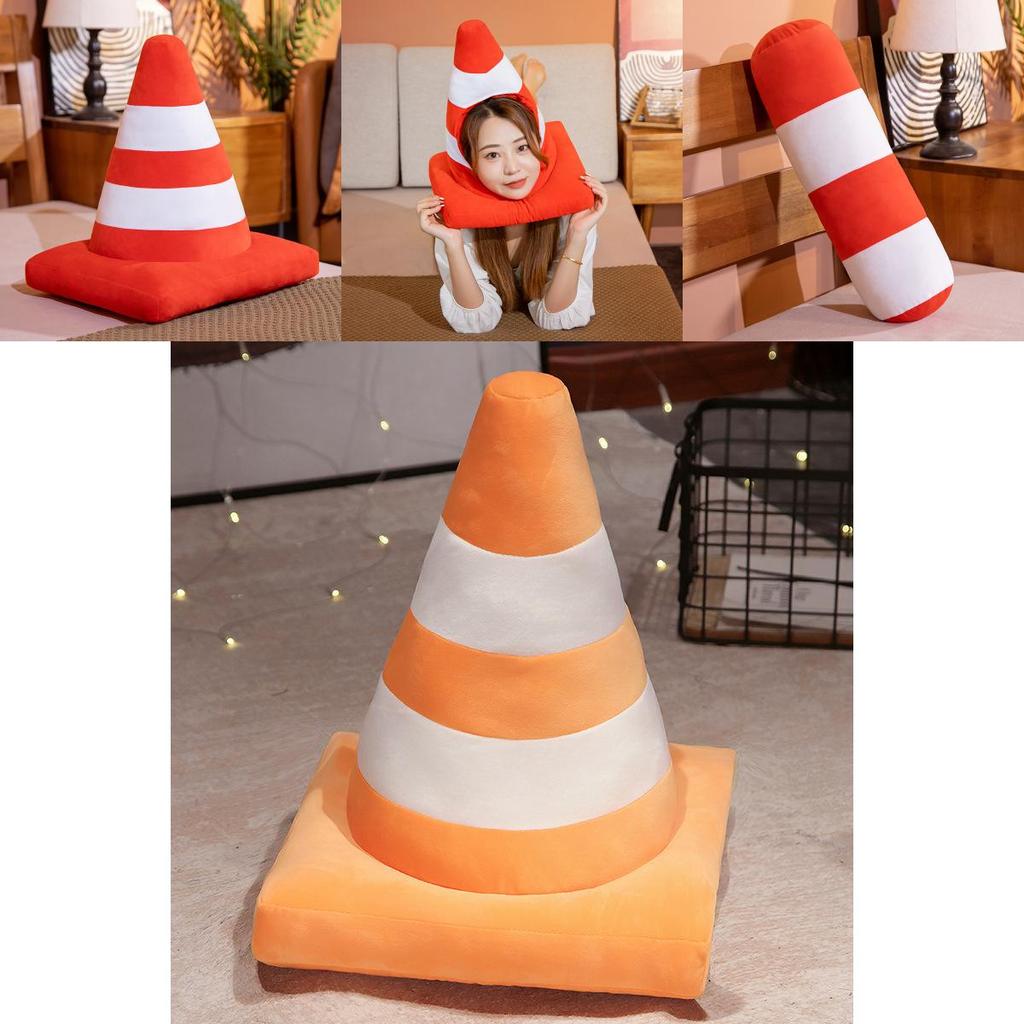 Creative Traffic Cone Pillow Soft Plush Cushion Decorative Barrier Backrest Large Size