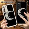 Phone Case: 2D Flat, Fits Samsung Galaxy A34 A35 M05 M06 S20 S22 S21 FE Plus 5G Protective Case, Hugging Crescent Moon, Perfect Christmas and Hallowee