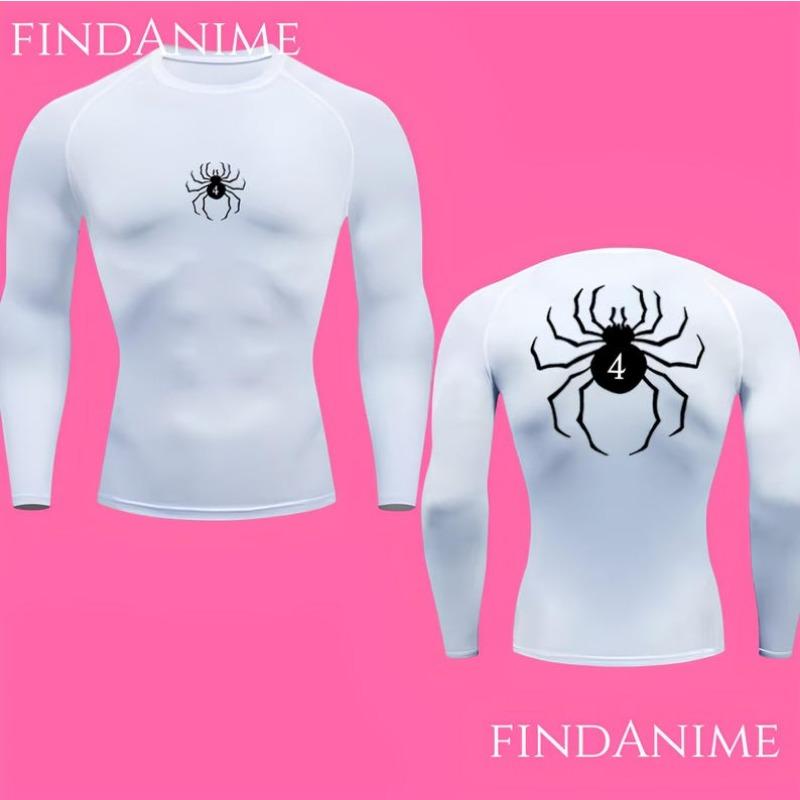 Spider Compression Long Sleeve T-Shirts,Phantom Troupe Hunter x Hunter Anime Compressions,Anime HxH Spider Gym Compression Tee
