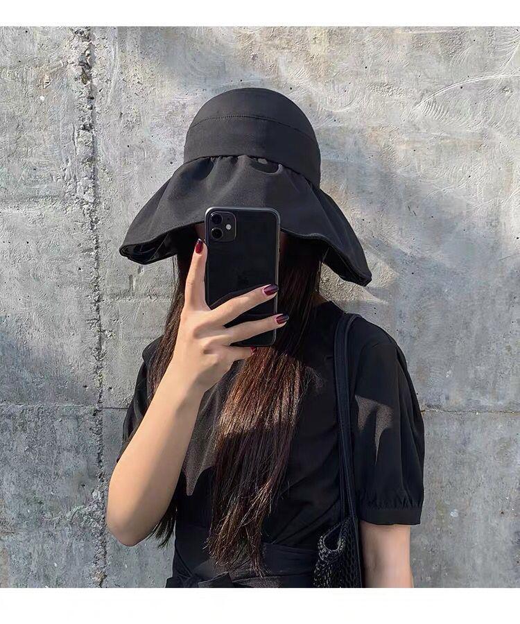 Japanese empty hat women's summer vinyl bucket hat sunshade sunscreen face hat