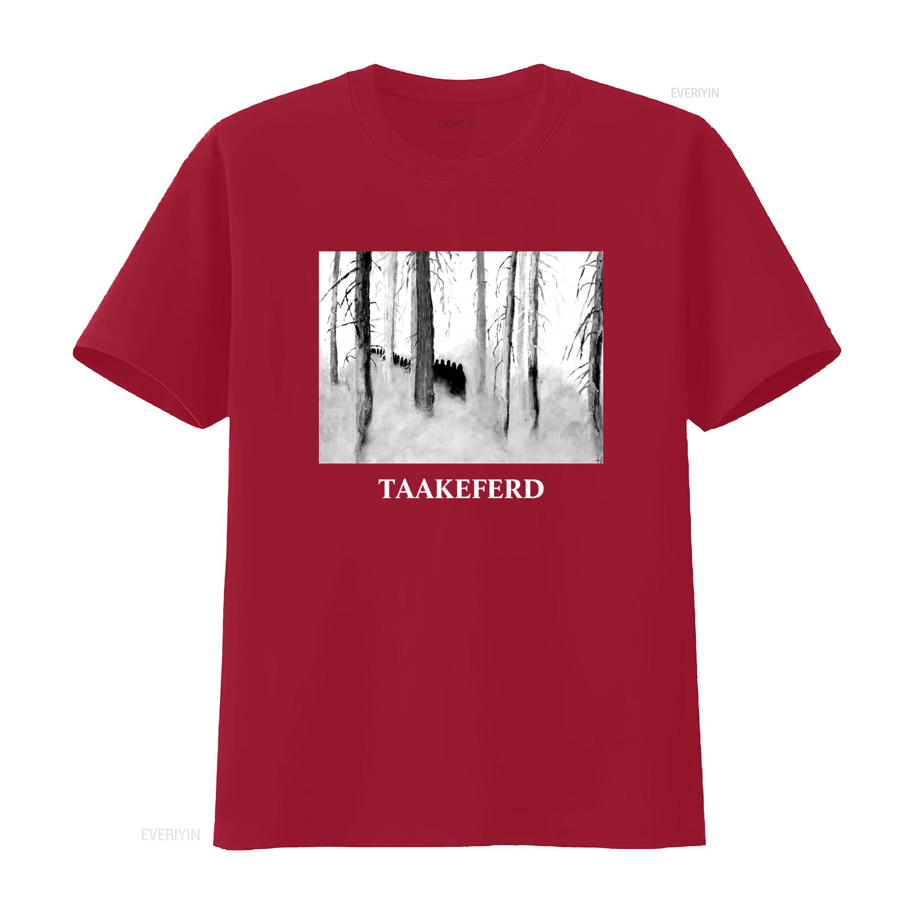 DARKTHRONE Under a Funeral Moon Taakeferd Gothic Forest Print T Shirt for Men vintage Washed homme Unisex S
