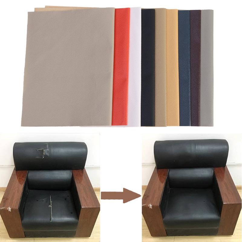 Kit de réparation de cuir pour meubles Bande de réparation en cuir Patch de réparation Auto-adhésif pour siège de voiture Canapé Siège de bateau Chaise Noir Marron Gris