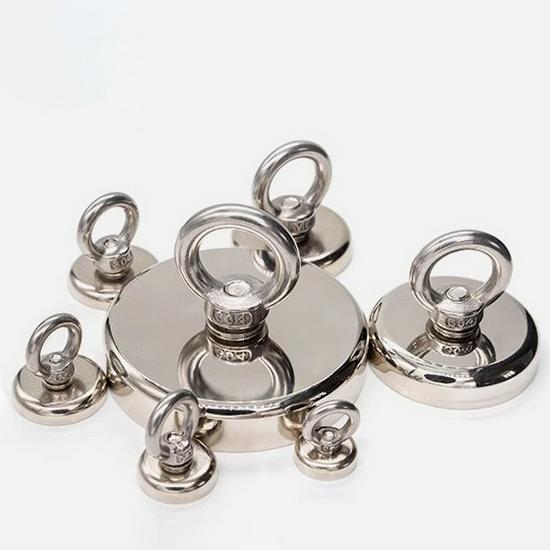 Neodymium Iron Boron Round Pot Magnet with Suction Cup and Countersunk Hole