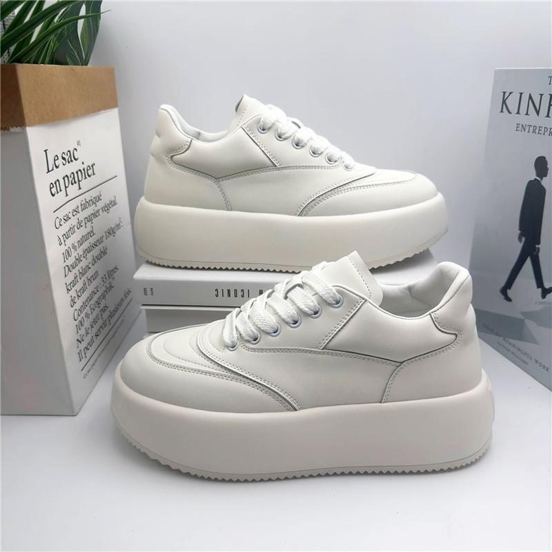 Fashion Luxury Fashion Designer Men's White Patchwork All Match Thick Bottom Causal Shoes Male Flats Moccasins Walking Sneakers