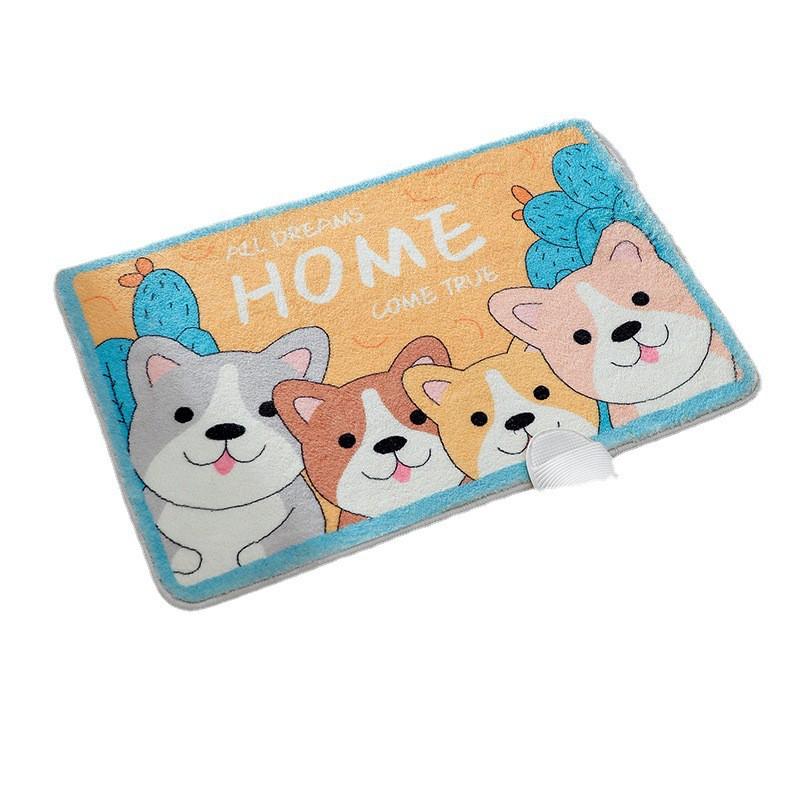Absorbent Bath Mat Non-Slip Floor Rug Bathroom Kitchen Bedroom Entrance Soft Plush Carpet Cartoon Design