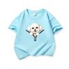 Kids Cotton T Shirt Cute Bichon Frise Puppy Dog Zipper Print Crew Neck Short Sleeve Tee Casual Boys Girls Summer Tops