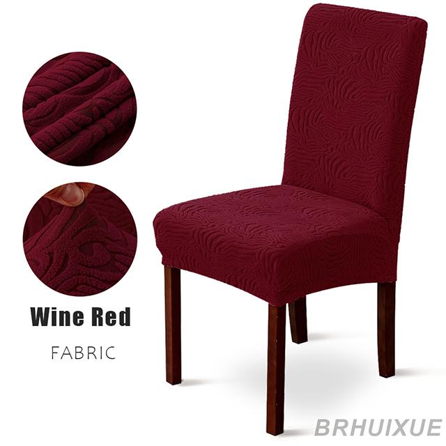 1/2/4/6PCS Elastic Chair Cover Luxury Jacquard Chair Seat Slipcover For Kitchen Wedding Banquet Washable Removable Protector