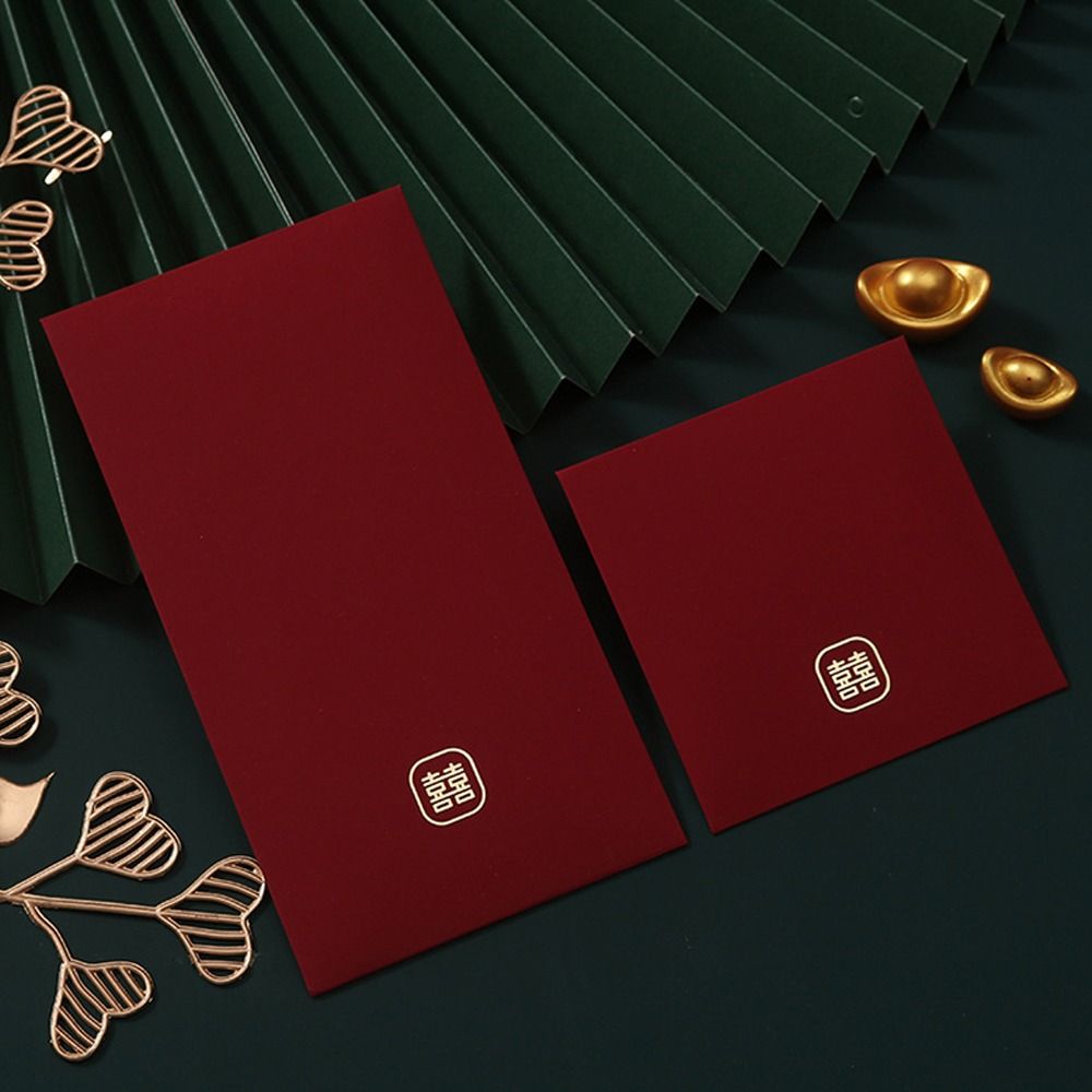 6pcs Festive Lucky Money Pocket Classical Money Bag Chinese Red Envelope Birthday Wedding Gifts