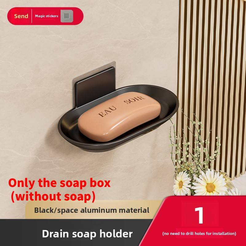 Wall Mounted Soap Dispenser Organizer With Sucker Hook For Bathroom Storage