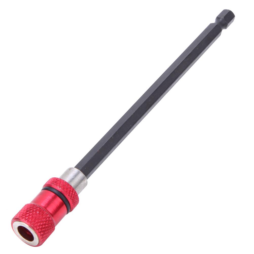 Red Stainless Steel Screwdriver Bit Holder 1Celsius4-Inch Quick Release Magnetic Extension Rod