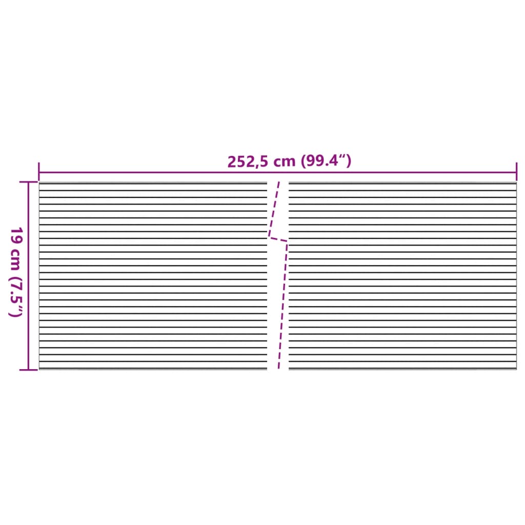 Privacy Screen Strips 10 Pcs Grey 252.5 X 19 Cm PVC
