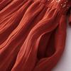 Vestido de Verano para Mujer Talla Grande Boho Manga Corta Cuello Redondo Suelto Largo Casual Fluido Playa Vestido Línea A