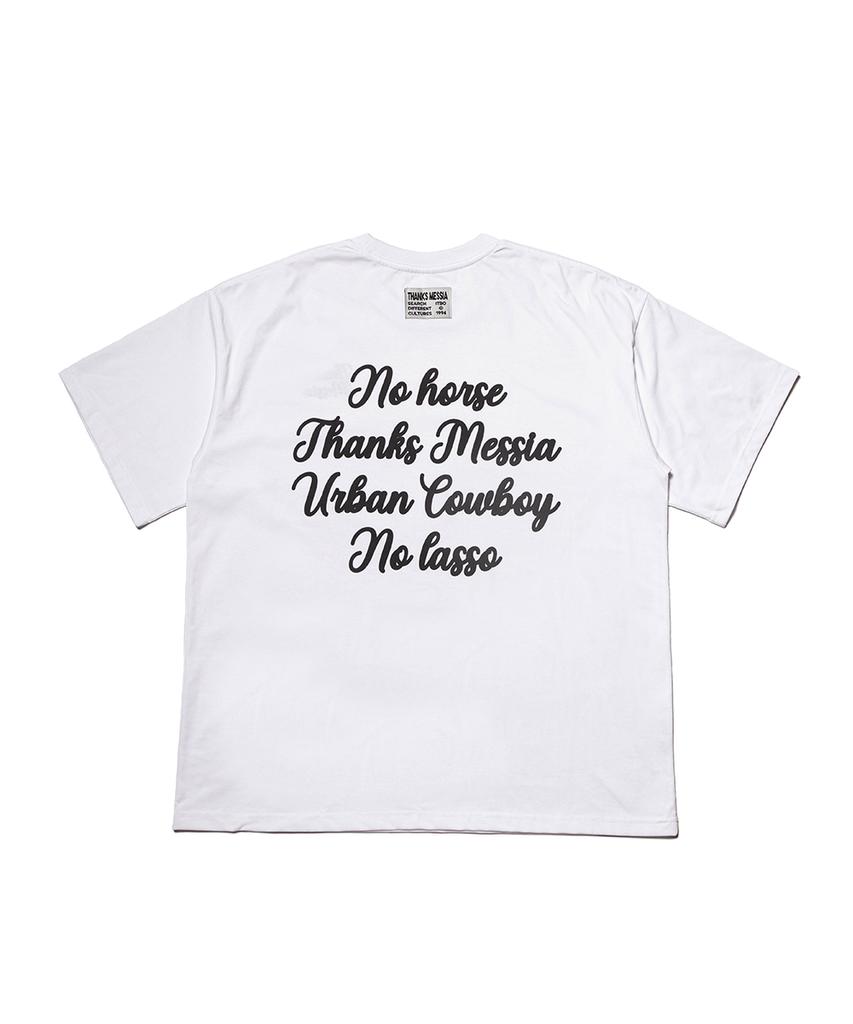 THANKS MESSIA Handwritten Cowboy Tshirt-White