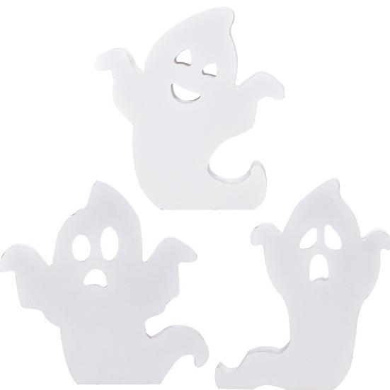 Halloweenská duchová ozdoba Samostatně stojící duchová cedule Dekorace na patrový tác Duchový stolní střed pro Halloweenskou podzimní párty