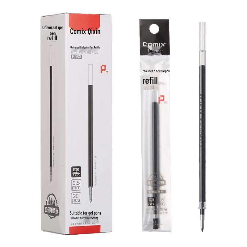 Qixin R980 0.5mm Black Gel Pen Refills чёрный