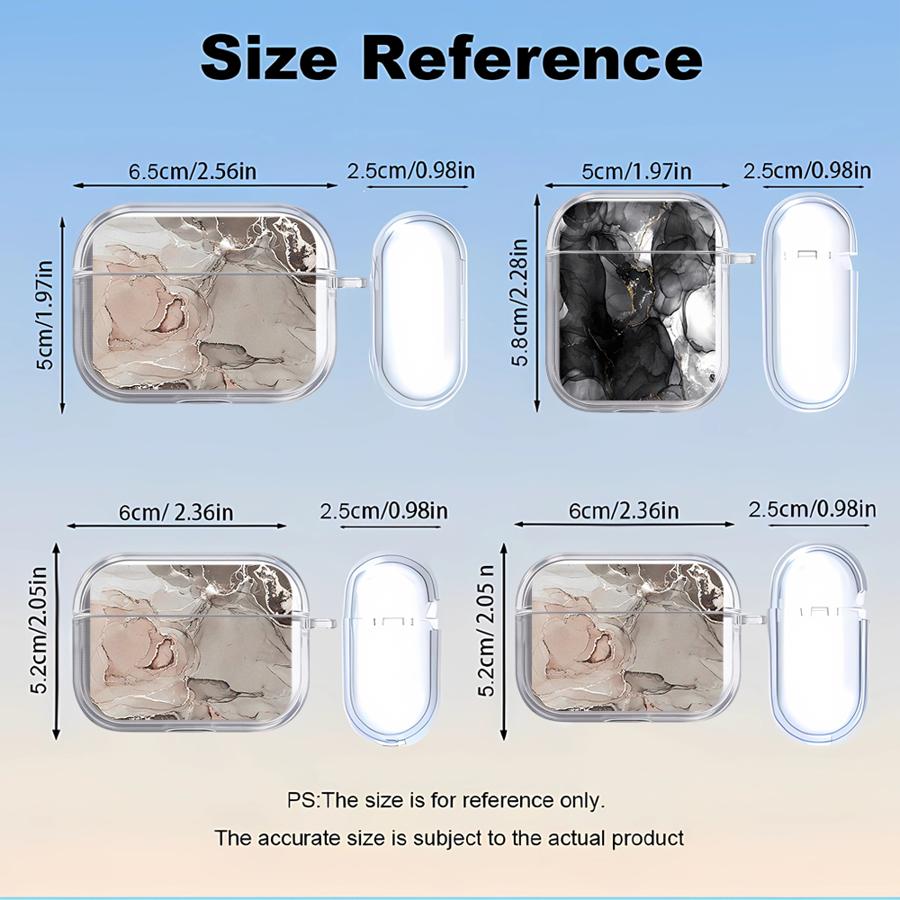 Case For Airpods 1 4 3 Pro2 Pro 2 Pro3 Clear Earphone Cases Cover Minimalist Pattern
