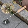 Heavy Duty Weed Puller Stainless Steel Garden Weeding Tool with 3 or 4 Teeth Uprooting Manual Weeder