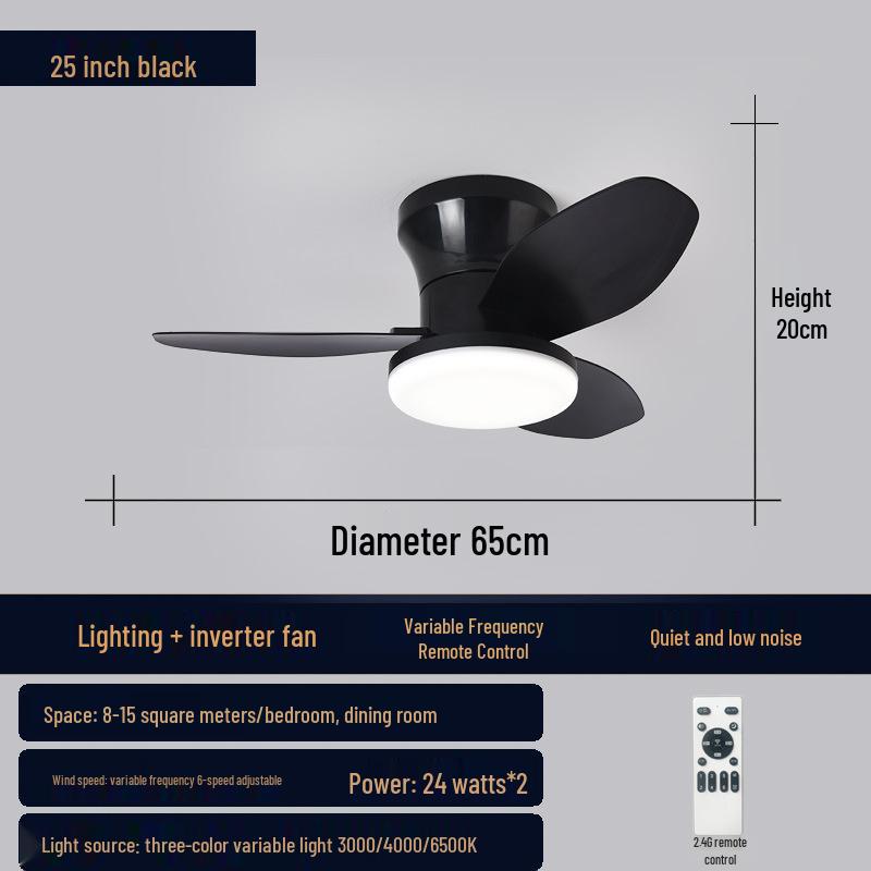 Nordic Ceiling Fan Light for Bedroom & Kids' Room - Stylish Inverter Fan for Small Spaces