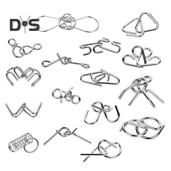 20/25/30/32/40Pcs/Set Metal Puzzle Ring Brain Teaser 3D Wire Puzzle Game Kids Adults Mind Logic IQ Test Educational Unlock Interlock Toy Toddlers